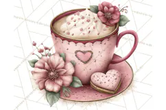 Cozy Valentine Café PNG Coffee and Cocoa Clipart Product Image 4