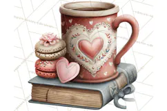 Cozy Valentine Café PNG Coffee and Cocoa Clipart Product Image 5