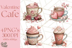 Cozy Valentine Café PNG Coffee and Cocoa Clipart Product Image 1