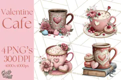 Cozy Valentine Café PNG Coffee and Cocoa Clipart Product Image 1
