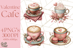 Cozy Valentine Café PNG Coffee and Cocoa Clipart Product Image 1