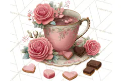 Cozy Valentine Café PNG Coffee and Cocoa Clipart Product Image 2