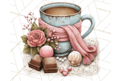 Cozy Valentine Café PNG Coffee and Cocoa Clipart Product Image 2
