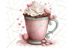 Cozy Valentine Café PNG Coffee and Cocoa Clipart Product Image 4