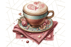 Cozy Valentine Café PNG Coffee and Cocoa Clipart Product Image 2
