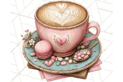 Cozy Valentine Café PNG Coffee and Cocoa Clipart Product Image 4