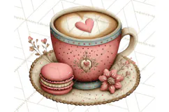 Cozy Valentine Café PNG Coffee and Cocoa Clipart Product Image 5
