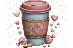 Cozy Valentine Café PNG Coffee and Cocoa Clipart Product Image 4