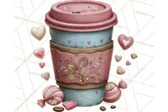 Cozy Valentine Café PNG Coffee and Cocoa Clipart Product Image 4