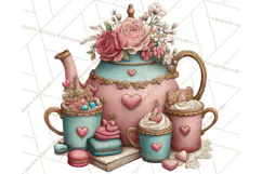 Cozy Valentine Café PNG Coffee and Cocoa Clipart Product Image 3