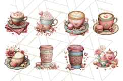 Cozy Valentine Café PNG Coffee and Cocoa Clipart Product Image 3