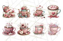 Cozy Valentine Café PNG Coffee and Cocoa Clipart Product Image 5