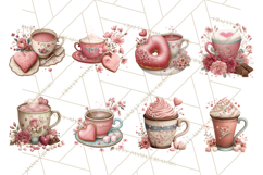Cozy Valentine Café PNG Coffee and Cocoa Clipart Product Image 9