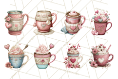 Cozy Valentine Café PNG Coffee and Cocoa Clipart Product Image 2