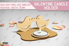 Valentine Candle Holder. 3D Candle Holder Laser Cut Product Image 1