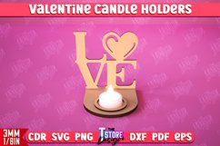 Valentine’s Day Candle Holders Laser Cut Bundle | Tealight Product Image 3