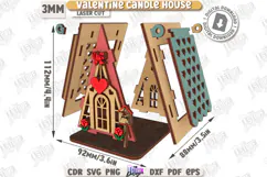Valentine's Day Candle House Laser Cut|Tea Candle Holder SVG Product Image 2