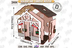 Valentine's Day Candle House Laser Cut|Tea Candle Holder SVG Product Image 2