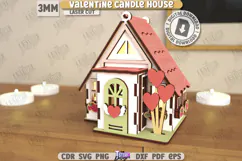 Valentine's Day Candle House Laser Cut|Tea Candle Holder SVG Product Image 1