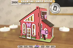 Valentine's Day Candle House Laser Cut|Tea Candle Holder SVG Product Image 1