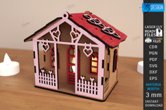 Valentine Candle Houses Laser Cut Bundle|Mini Houses|Love Product Image 4