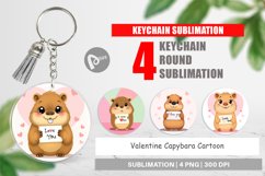 Keychain Valentine Capybara Cartoon Product Image 1