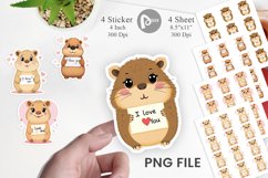 Valentine Capybara Cartoon Sticker Product Image 1