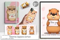 Digital Paper Valentine Capybara Cartoon Product Image 1