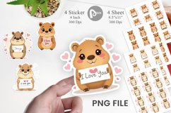 Valentine Capybara Cartoon Sticker Product Image 1