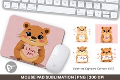 Mouse Pad Valentine Capybara Cartoon Product Image 1