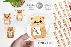 Valentine Capybara Cartoon Sticker Product Image 1