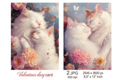 Cute cat Valentines day card, Kitten Love Animals Valentine Product Image 1