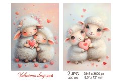 Cute lamb Valentines day card, sheep Love Animals Valentine Product Image 1