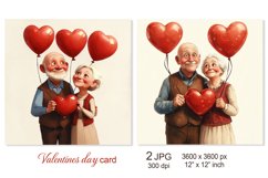 Cute Valentine day card Grandma grandfather Love sublimation Product Image 1