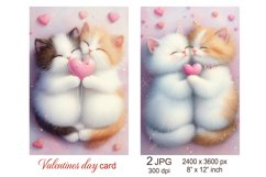 Cute cat Valentines day card, Love sublimation, kitten heart Product Image 1