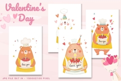 Valentine Day Card Flower Love Heart Greeting Printable Card Product Image 1