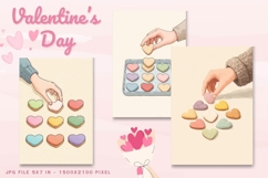 Valentine Day Card Flower Love Heart Greeting Printable Card Product Image 1