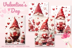Valentine Day Card Flower Love Heart Greeting Printable Card Product Image 1