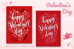 Valentine Day Card Flower Love Heart Greeting Printable Card Product Image 1