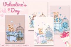 Valentine Day Card Flower Love Heart Greeting Printable Card Product Image 1