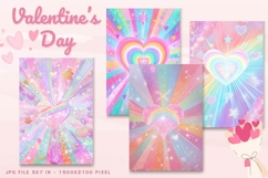 Valentine Day Card Flower Love Heart Greeting Printable Card Product Image 1