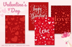 Valentine Day Card Flower Love Heart Greeting Printable Card Product Image 1