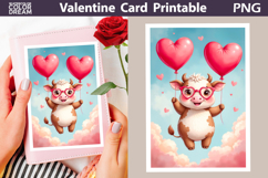 Cow Heart Valentine Card | Happy Valentines Day Product Image 1