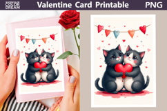 Couple Cats Heart Valentine Card | Happy Valentines Day Product Image 1
