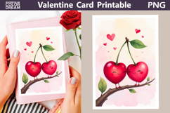 Cherry Heart Valentine Card | Happy Valentines Day Product Image 1