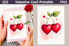 Cherry Heart Valentine Card | Happy Valentines Day Product Image 1