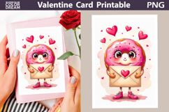 Cute Donut Heart Valentine Card | Happy Valentines Day Product Image 1