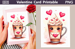 Coffee Latte Heart Valentine Card | Happy Valentines Day Product Image 1