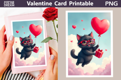 Cat Heart Valentine Card | Happy Valentines Day Product Image 1