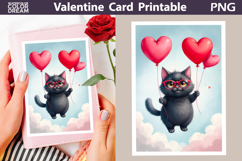 Cat Heart Valentine Card | Happy Valentines Day Product Image 1